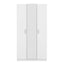 3 Door Wardrobe with Mirror, Armoire with Hanging Rod and 3 Fixed Shelves,White - Korvel