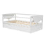 win Size Daybed with Trundle and Foldable Shelves on Both Sides White - Korvel