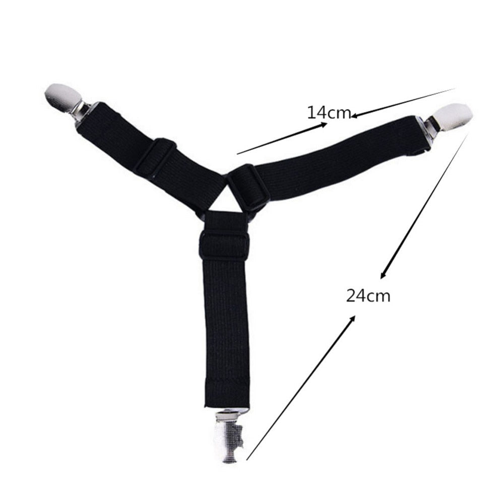 Bedding Article Accessory 4pcs  Nylon Buckle Elastic Band Non Slip Sheet Fixer Holder for Bed sheets Practical Bedspread - Korvel