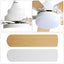 42 Inch Modern Ceiling Fan With 3 Color Dimmable Light 5 Blades Remote Control Reversible DC Motor White - Korvel