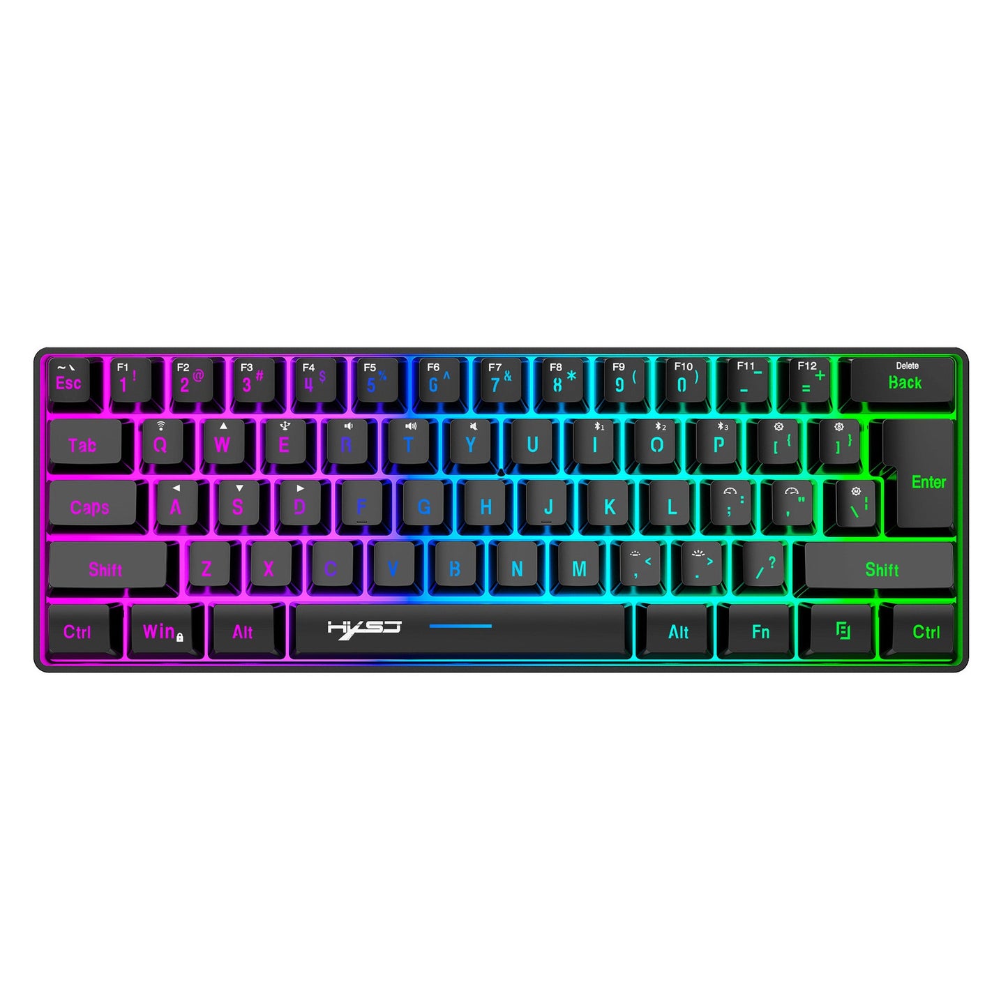 61 key keyboard Bluetooth the third mock examination 2.4G wireless keyboard RGB backlight tablet phone mini keypad - Korvel