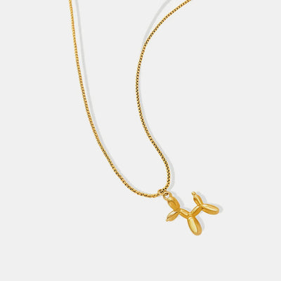 18K Gold-Plated Titanium Steel Puppy Pendant Necklace