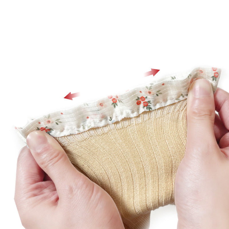 Korean Style Baby Socks with Floral Lace