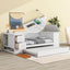 Twin Size Daybed with Storage Arms  Trundle and Charging Station White - Korvel