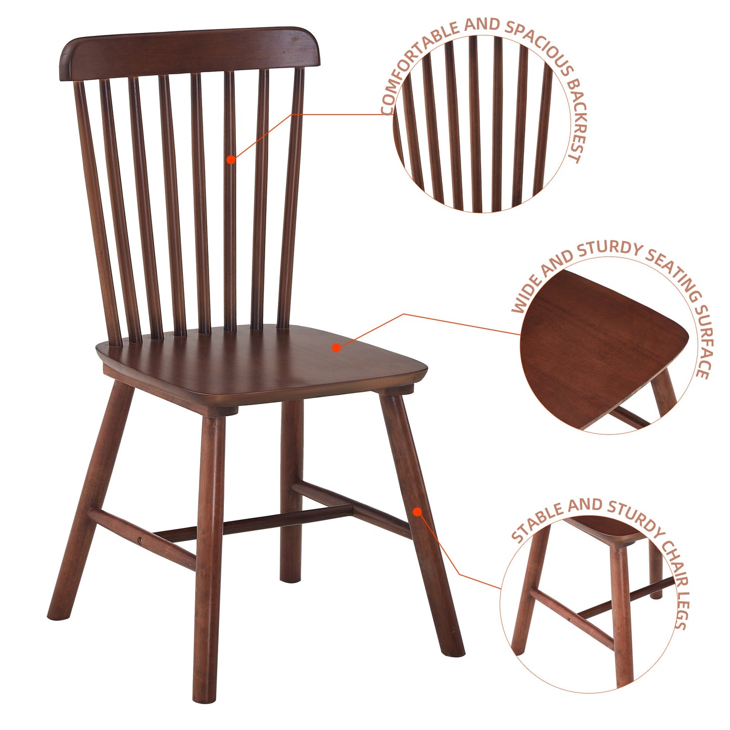 Sillas de Comedor de Nogal Elegantes - Juego de 4
