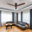 Ventilateur de plafond rustique YUHAO 52" - Fini noir mat et pales en bois