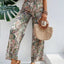 Printed Wide Leg Pants - Korvel