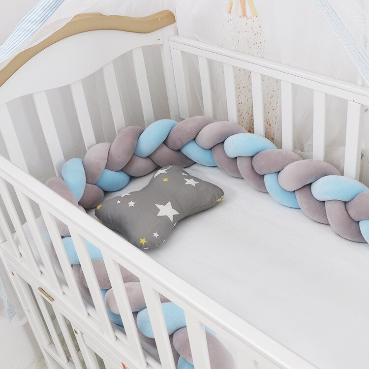 Coussin de Bumper de Lit Braid Knot pour Bébé de 100 cm Premium