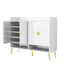 U-Can shoe cabinet with door, 11 layers with adjustable shelves, modern wooden shoe cabinet (PVC surface) - Korvel