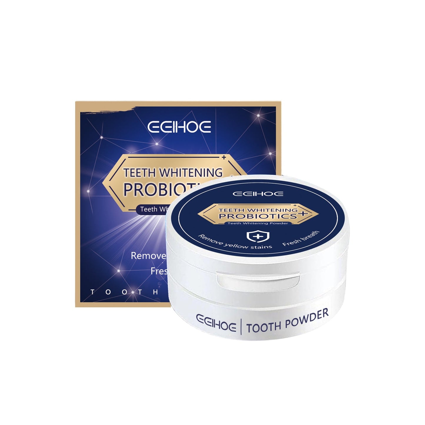 White Tooth Powder, Teeth Cleaning Brightening White Fresh Mouth Beauty Powder - Korvel
