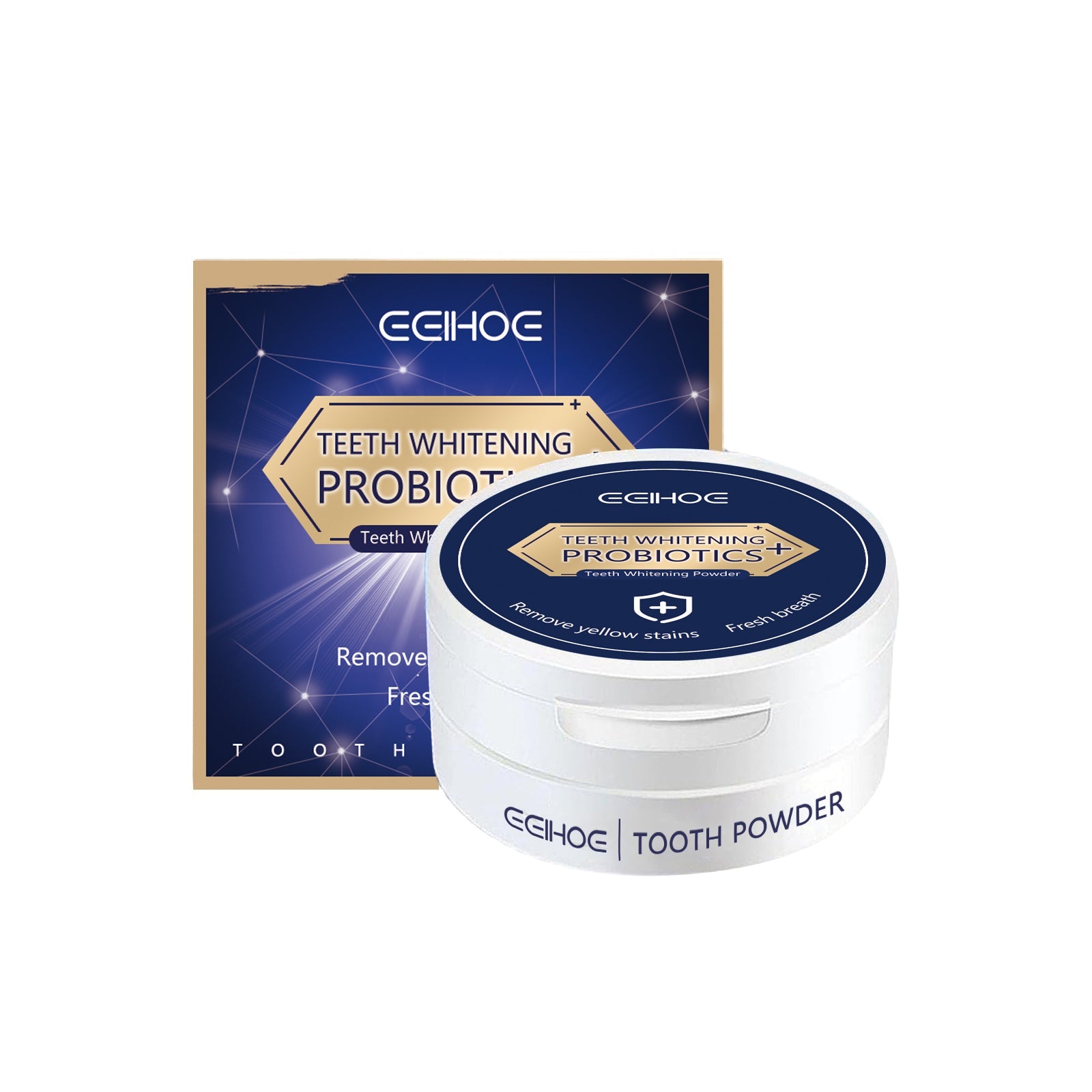 White Tooth Powder, Teeth Cleaning Brightening White Fresh Mouth Beauty Powder - Korvel