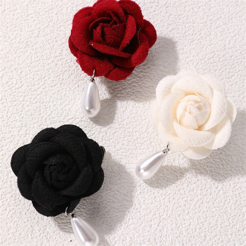 Flower pearl brooch female fashion camellia wedding dress decoration female jewelry - Korvel