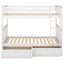 Cama litera de dos camas individuales con cajones - Blanca convertible