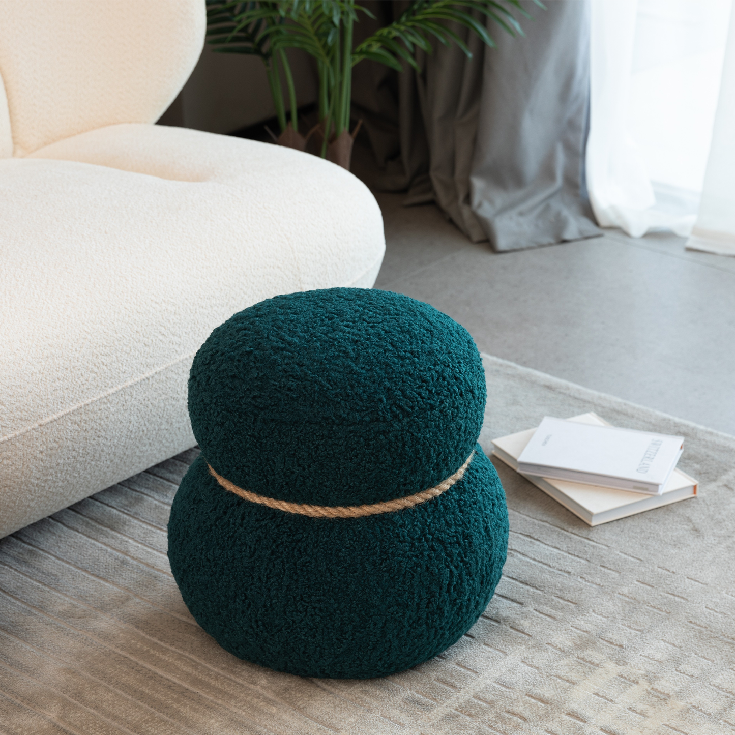 Tabouret Bonhomme de Neige Vert Foncé WKJ1Y avec Coussin Doux