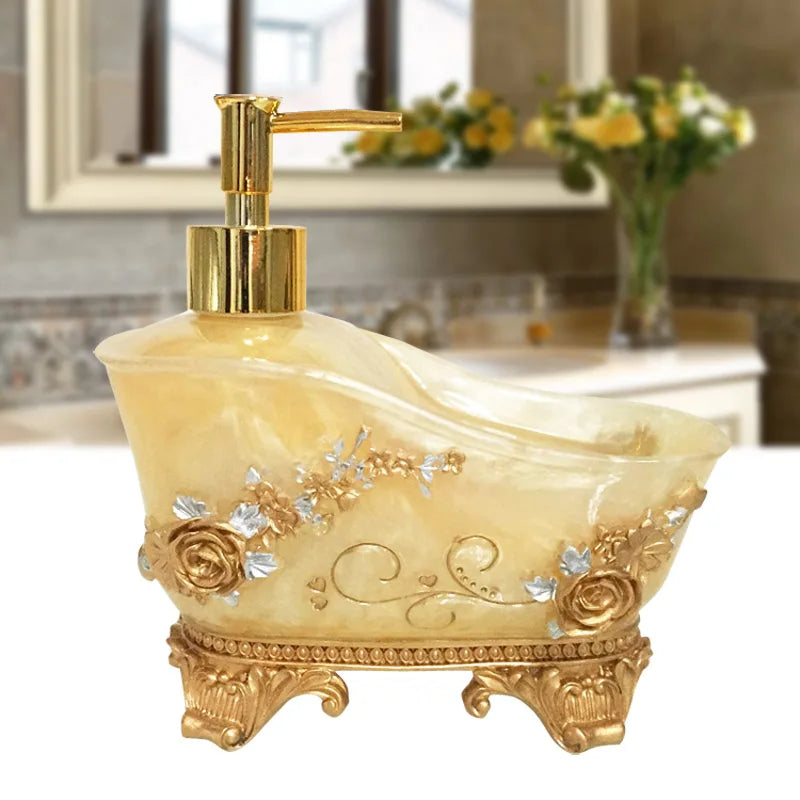 European Liquid Soap Bottle Resin Bathtub Shape Bathroom Sanitizer Bottles Shampoo Shower Gel Wristband Dispenser Accessories - Korvel
