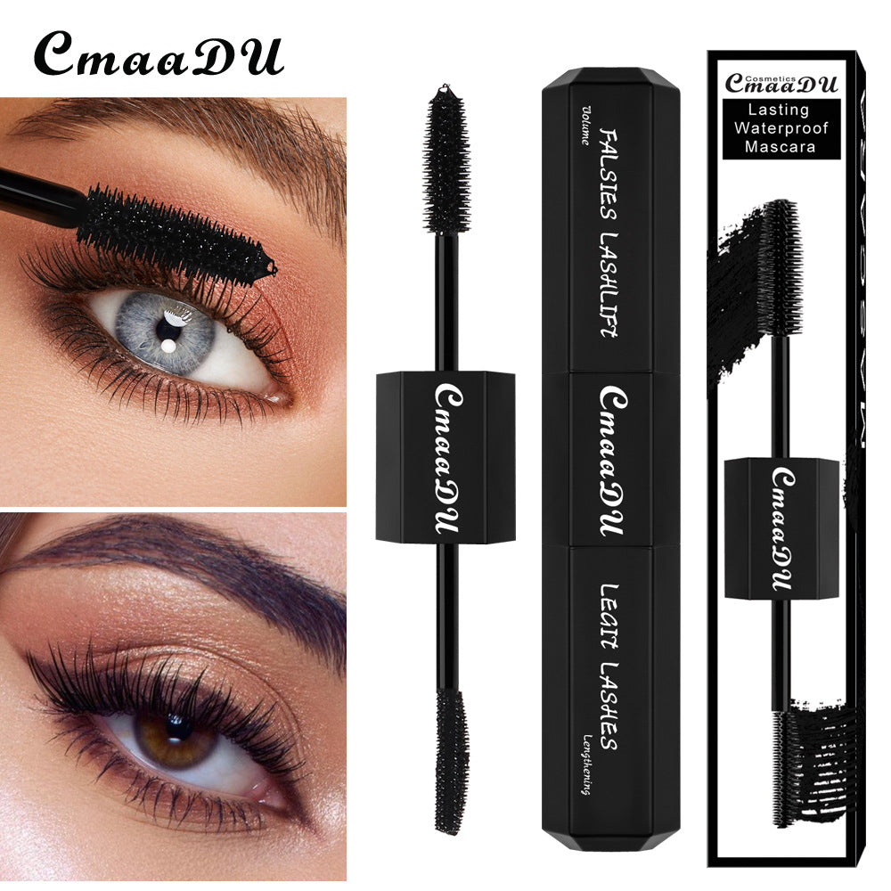 Mascara CmaaDu Large capacity 20ml ultra black double head mascara silicone brush head - Korvel