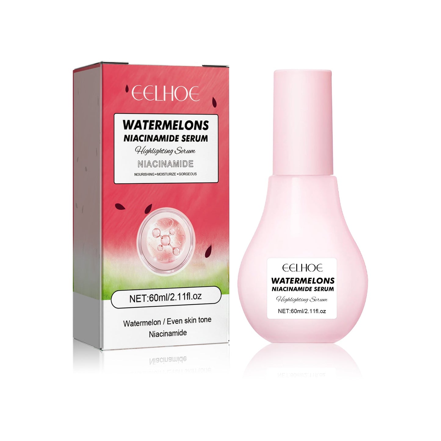 Watermelons Niacinamide Serum, Dilute Spots Firming Haun White Skin Hydrating Moisture Essence - Korvel