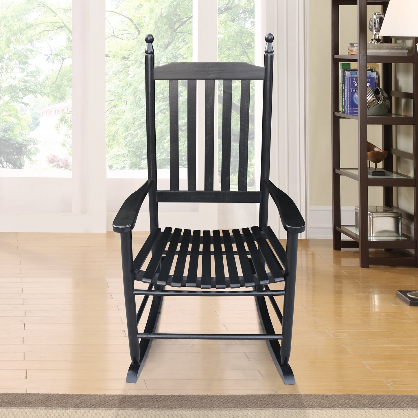 wooden porch rocker chair BLACK - Korvel