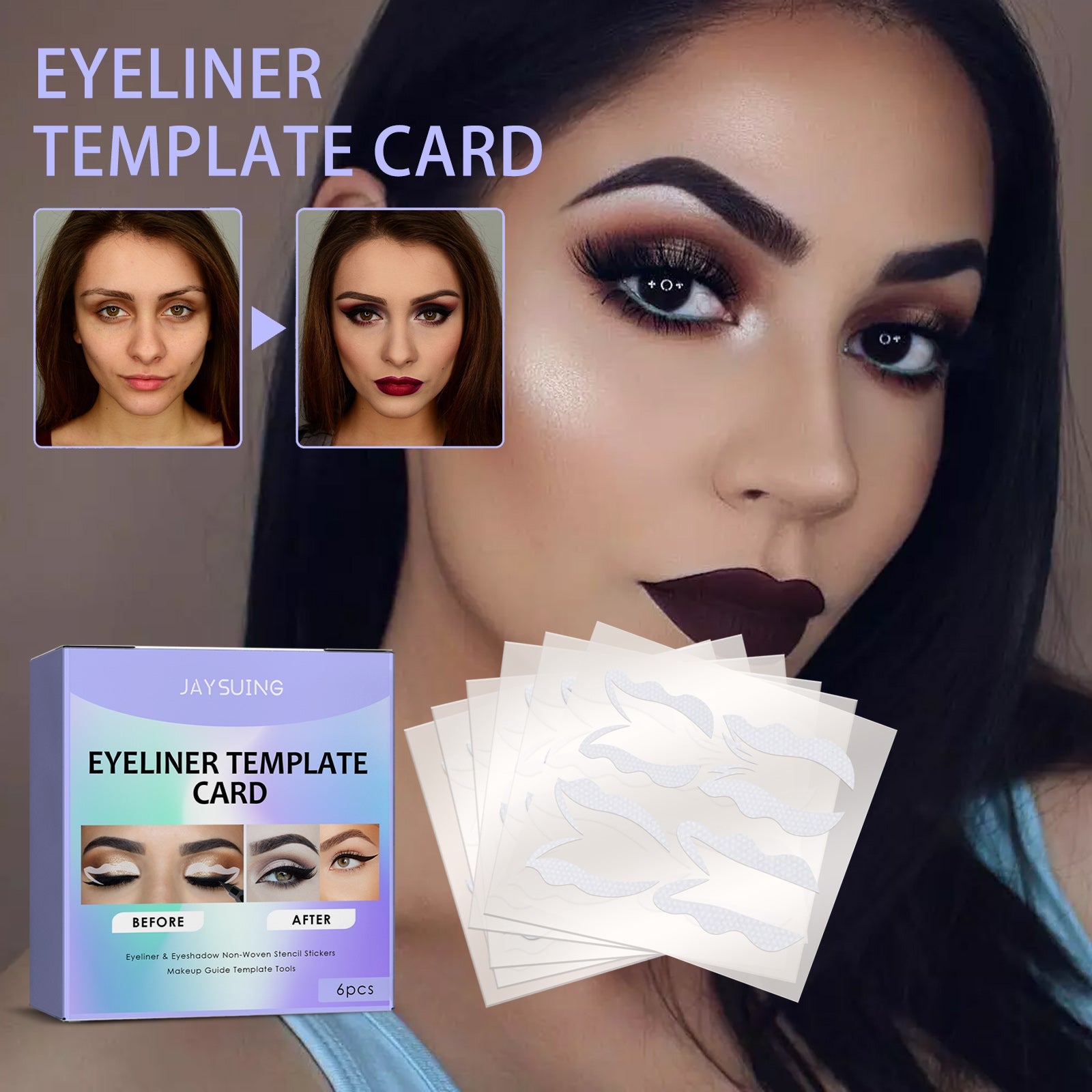 Beginner Eyeliner Assist Template, Lazy Beginner Beauty Tool Quick Makeup Eye Makeup Artefact - Korvel