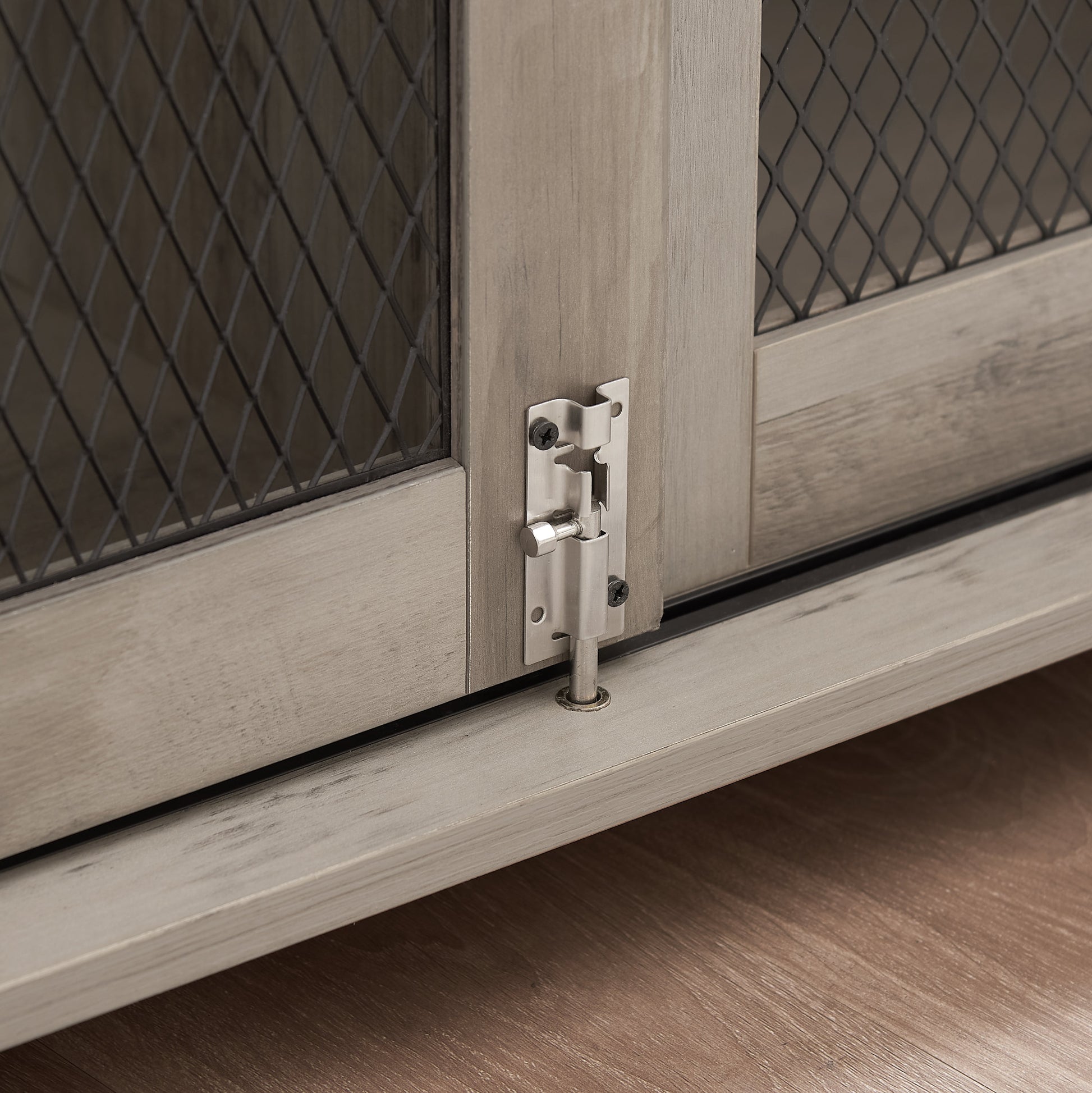 Farmhouse Dog Cage Crate Furniture with Sliding Barn Door, Farmhouse Wooden Dog Kennel End Table with Flip-top Plate Dog House - Korvel