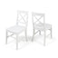 Roshan Farmhouse Acacia Wood Dining Chairs, White (Set of 2) - Korvel
