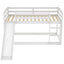 Twin over Twin Bunk Bed with Convertible Slide and Ladder   White - Korvel