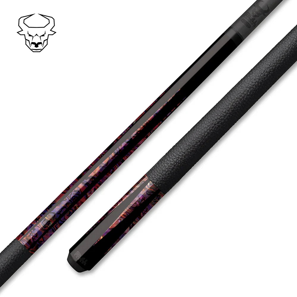 Premium Abalone Inlay Leather Wrapped Bull Carbon Cue Butt