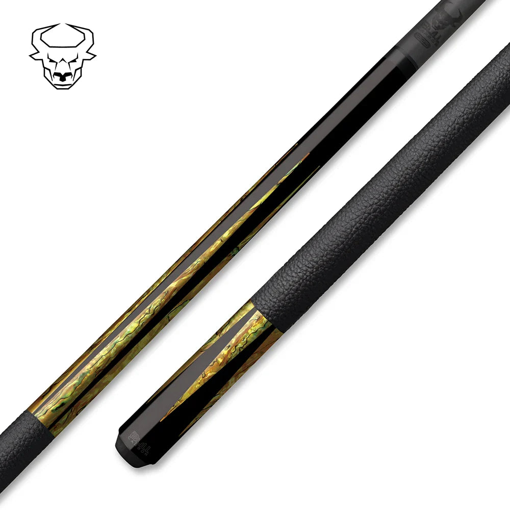Premium Abalone Inlay Leather Wrapped Bull Carbon Cue Butt