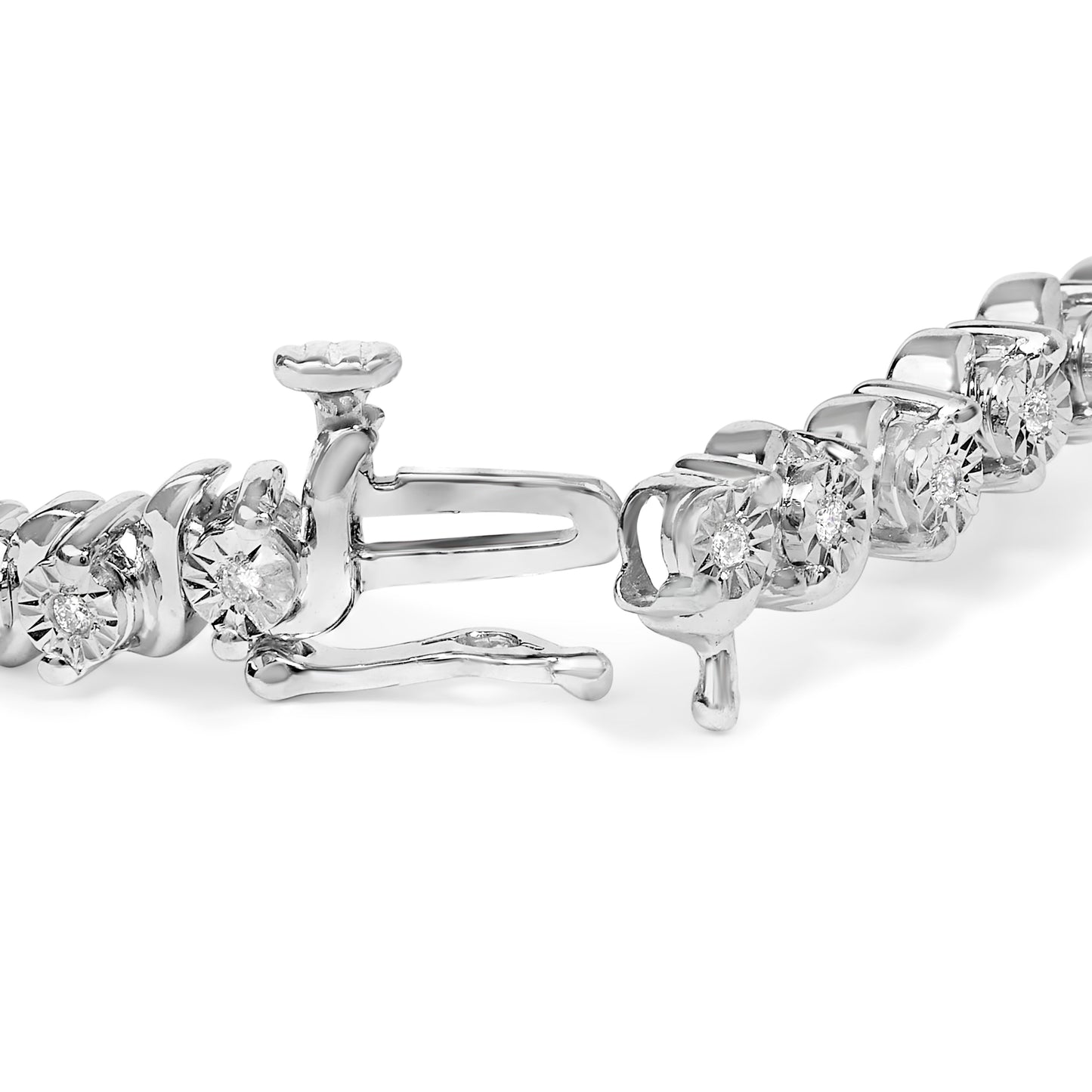 .925 Pulsera S-Link de Diamantes de Plata Esterlina