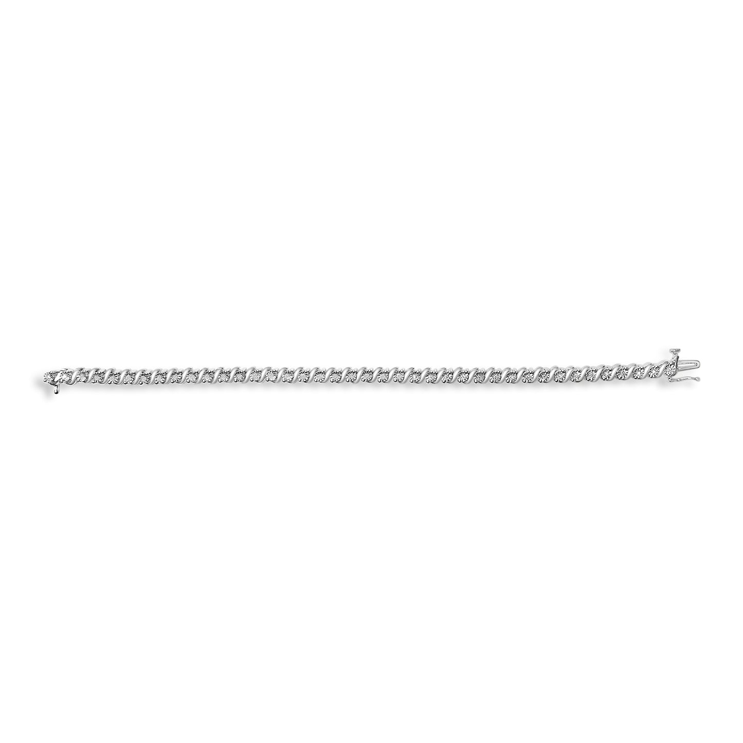 .925 Pulsera S-Link de Diamantes de Plata Esterlina
