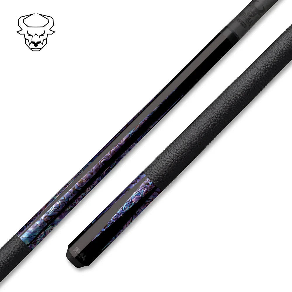 Premium Abalone Inlay Leather Wrapped Bull Carbon Cue Butt