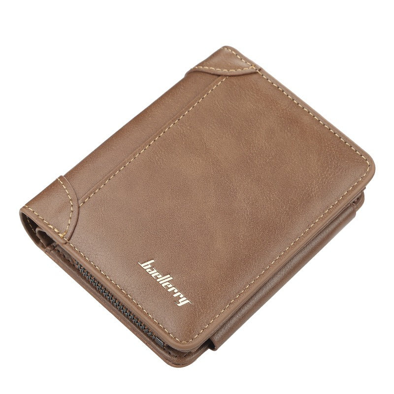 Cartera con cremallera corta para hombres - Elegante y funcional