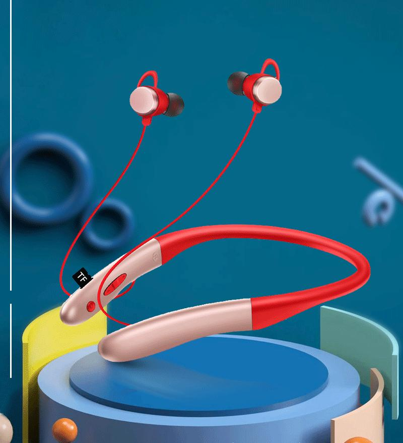 AKZ-R8 New Private Model Wireless Bluetooth Headset 5.0 Hanging Neck Sports Hall Magnetic Switch Stereo Headset - Korvel