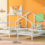 Cama Triangular de Tamaño Doble Twin con Mesa Incorporada - Blanca