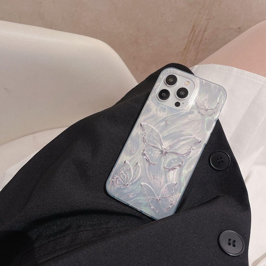 Funda de mariposa con plumas para Apple iPhone 15 Pro Max