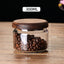 Bocal de rangement en verre premium avec couvercle en bois d'acacia