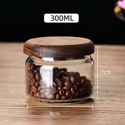 Premium Glass Storage Jar with Acacia Wood Lid