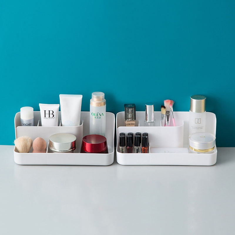 1pc Desktop Sundries Finishing Container Cosmetic Storage Partition Box Makeup Holder Stand Toiletries Plastic Case Organizer - Korvel
