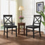 Chaises de salle à manger en bois d'acacia Roshan Farmhouse, noires (ensemble de 2)