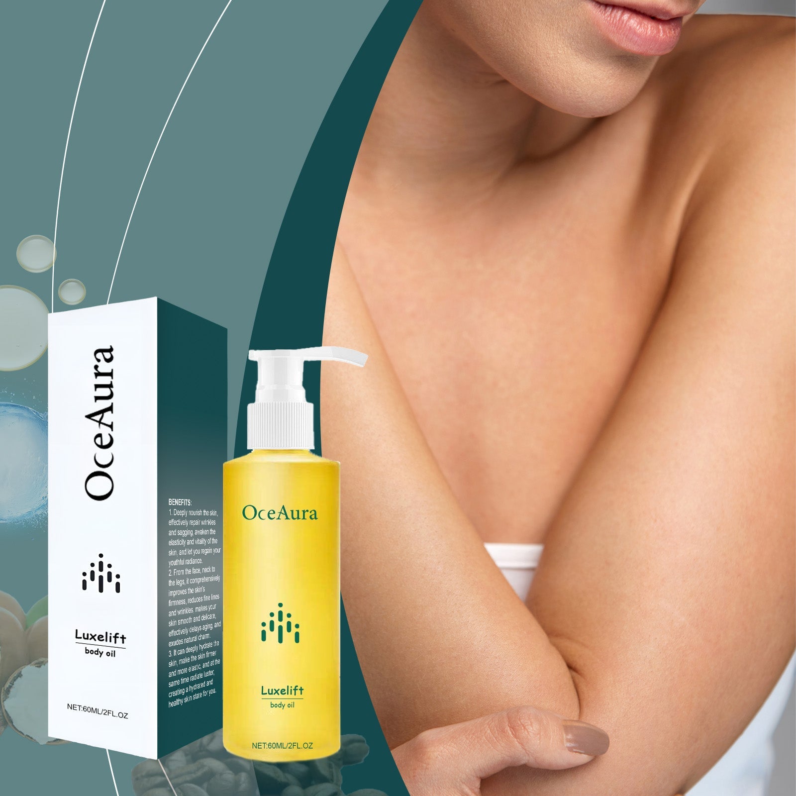 Oceaura Body Skin Care Oil Skin Hydrating And Moisturizing Refreshing Skin Care Firming Care Oil - Korvel