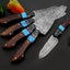 Premium Handmade Damascus Chef Knife Set – 13" Wenge Resin Handle with Leather Sheath - Korvel