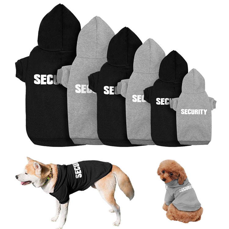 New pet hoodie, outerwear, Security printed hoodie, dog clothing for autumn and winter - Korvel