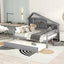 Full Size Platform Bed with Trundle and Shelves Gray - Korvel