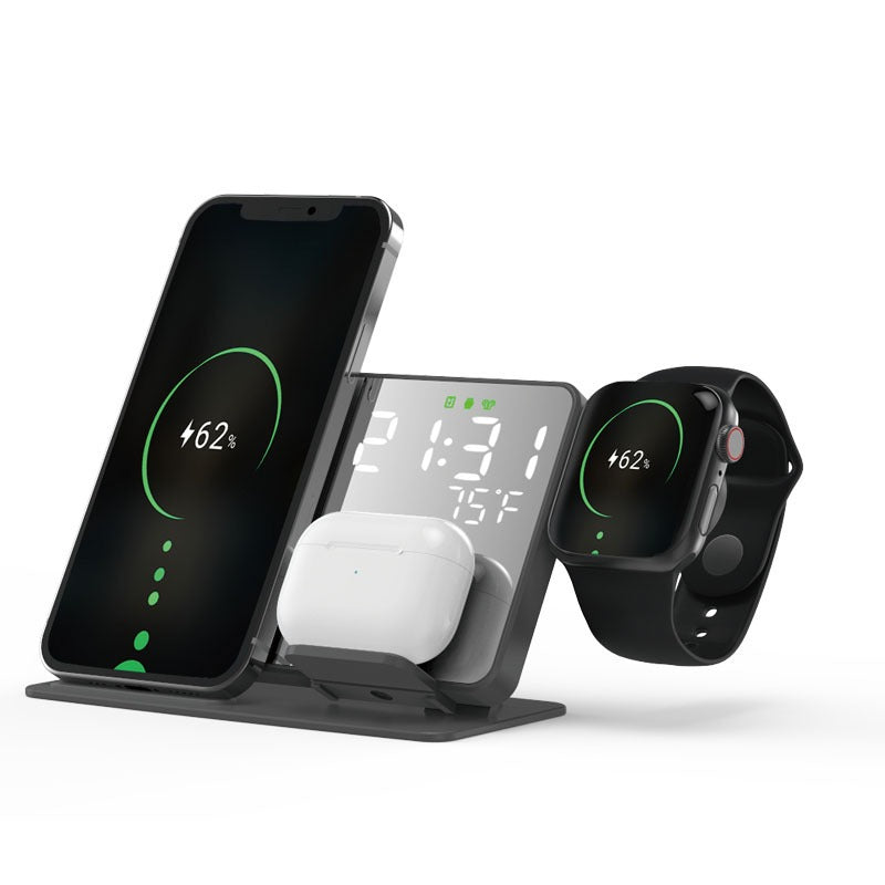 2-in-1 wireless charging time display alarm clock 15W thermometer wireless charging - Korvel