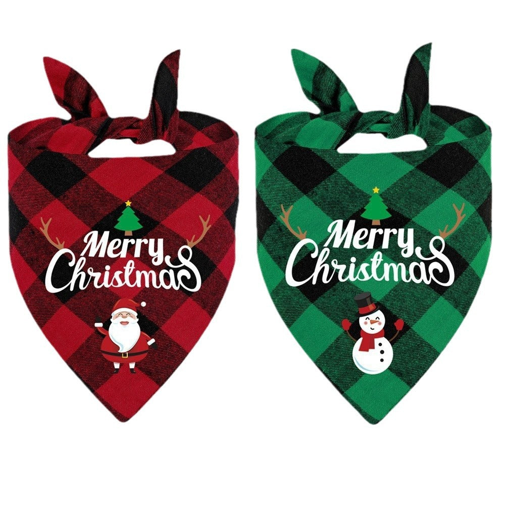 Christmas Day Border Protection Pet Small, Medium, and Large Dogs, Dogs, Cats, Teddy Triangular Towels, Water Jars - Korvel