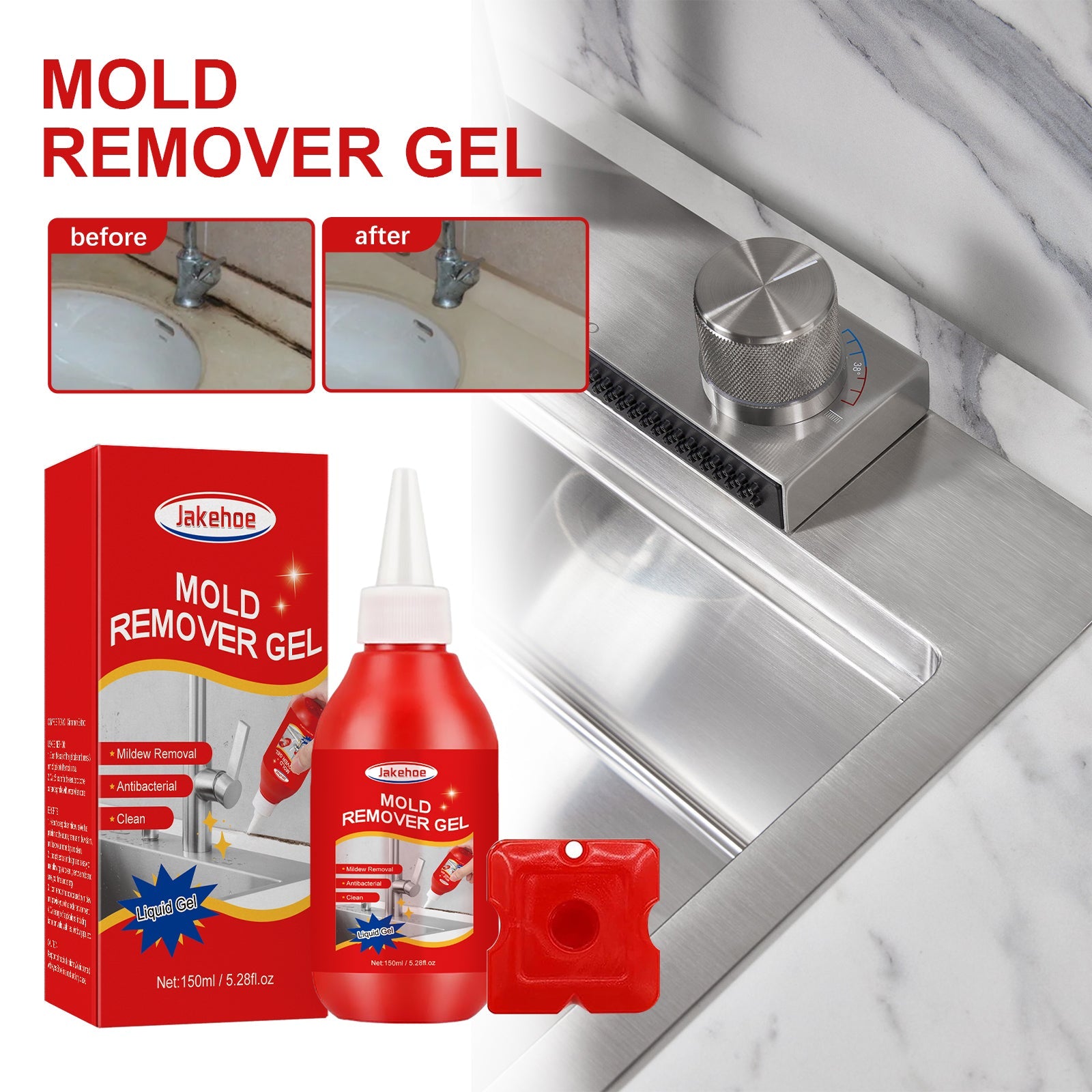Mildew Remover Gel, Multi-Functional Mildew Remover Wall Tile Crevices Refrigerator Washing Machine Rubber Ring Cleaner - Korvel