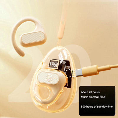 Z68 Pro Transparent Open Bluetooth Earphones OWS Intelligent Digital Display Ultra Long Battery Life Sports - Korvel