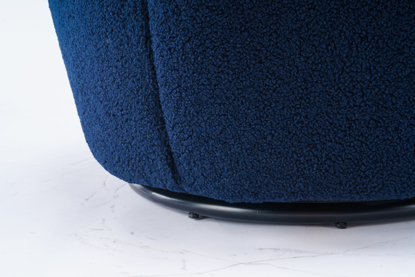 Teddy Fabric Swivel Accent Armchair - Dark Blue