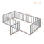 Twin Size Wood Daybed Frame with Fence - Gray