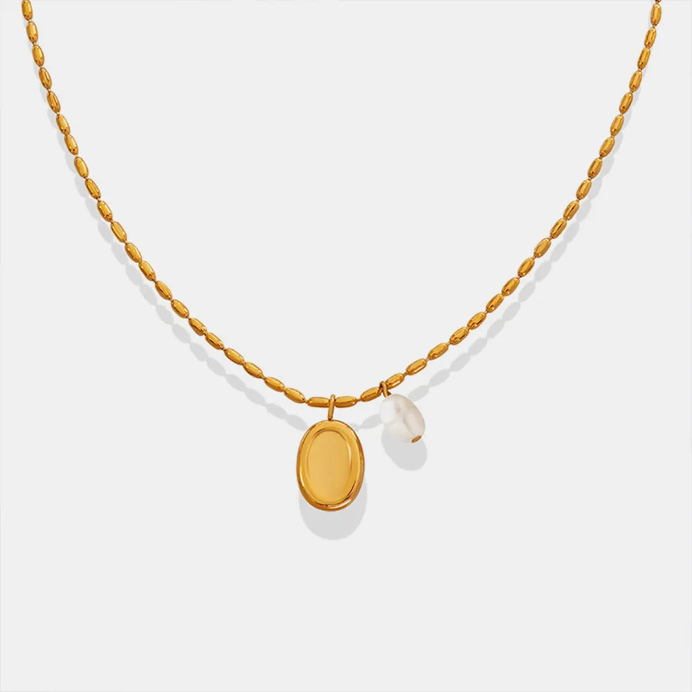 Elliptical Titanium Steel Necklace for Women